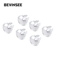 BEVINSEE Dash Knob Kit for Jeep CJ5 CJ7 CJ8 1976-1986, 6pcs (Black/Silver)