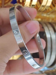Silver Nontarnish Bangle Bracelet