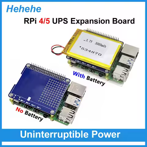 Raspberry Pi 4/5 UPS Uninterruptible Power Supply HAT Lithium Battery Module