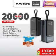 [3C Certified] Pineng PN-821PD 65W 20000mAh Fast Charge with Built-in Cable Laptop Powerbank PN821