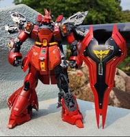 模型素組完成品 Bandai MG 1/100 NEO ZEON MSN-04 SAZABI "ver.ka" 沙煞比 滲線 水貼 及改裝)
