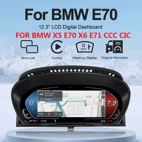 12.3 ''Digital Dashboard For BMW X5 E70 X6 E71 F15 F16 CCC CIC Digital Instrument Cluster Virtual Co