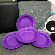Tupperware large deep plate 4 pcs piring makan warna ungu