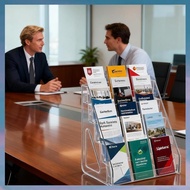 [hotkeystore.] Clear Acrylic 5-Tier Table Brochure Stand, Leaflet& Flyer Holder for 1/3 A4 Size Lite