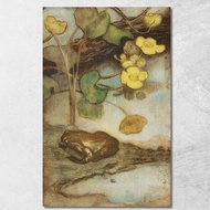 Frog With Marsh Marigold Eero Järnefelt ejr11 Canvas Print