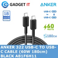 ANKER 322 USB-C TO USB-C CABLE (60W 180cm BRAIDED) BLACK A81F6H11