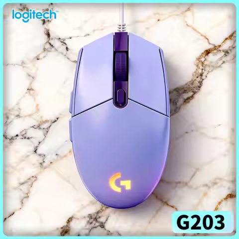 Logitech G203 Prodigy Wired Gaming Mouse 200-8000 DPI RGB Lighting 6 Buttons On-Board Memory 1ms Res