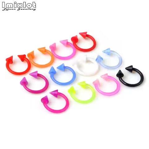 20PCS Colorful Silicone Body Piercing Jewellery Horseshoe Septum Piercing Nose Lip Ring Ear Cartilag