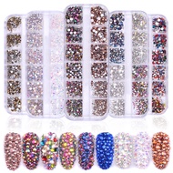 AB Flatback Nail Rhinestones 1.5-3.8mm Mini Diamond Stones Charms 3D Crystal Gem Jewelry Nail Decora