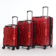 คุณภาพสูงกระเป๋าเดินทางผู้ชายขนาดใหญ่20 "24" 28นิ้ว Gratis Ongkir เคสแข็งสีแดงพร้อมกระเป๋าเดินทางกลิ้งได้ล็อกกระเป๋าล้อรถเข็นเงียบ