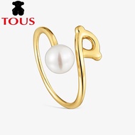 TOUS New 9 kt gold ring bear design and cultured pearl TOUS Infinity .Modern and versatile, classic 