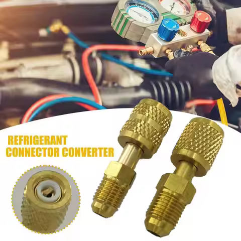 For R410 R32 R22 Air Conditioning Adapter Refrigerant Connector Converter Vacuum Pump Brass Adapter
