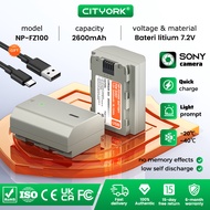 Cityork NP-FZ100 NPFZ100 NP FZ100 Battery With USB Type-C interface Fast Charge For Sony ZV-E10 M2 a
