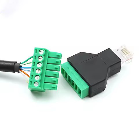 connector 1Pcs Ethernet RJ12 6P6C Male to 6 Pin Screw Terminals Adapter Connector speaker terminal A
