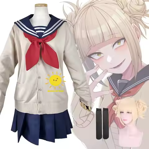 Anime Toga Himiko Cosplay Costumes My Hero Academia Cosplay Uniform Bow Tie Sweater Toga Himiko Suit