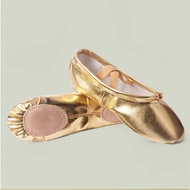 【Shop with Confidence】 Glod Silvery Pu Flat Yoga Teacher Gymnastic Ballet Dance Shoes Kids Ballet For Girls Women