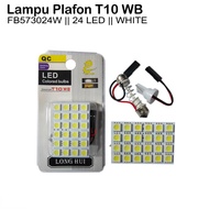 Lampu Plafon Bohlam Lampu Kabin Mobil T10 WB LED White - 24