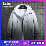 FAWORK Jaket Kasual Lelaki Fesyen Musim Luruh Kecerunan Warna Jaket Jaket Kot Zip Lelaki Mens Pakaia