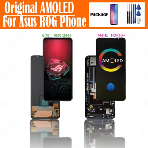 Original AMOLED For Asus ROG Phone 5 ZS673KS Display Touch Screen Digitizer Assembly For Asus ROG 5 