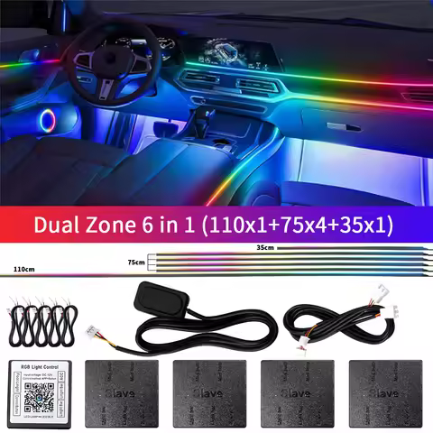 16/18 in 1 Led Acrylic Car Ambient Light APP Blue Control RGB 64 213 Color Symphony Acrylic One Zone