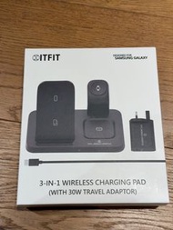 無線充電座 送旅行轉插SAMSUNG C&T ITFIT 3-in-1 Wireless Charging Pad (with 30W Travel Adaptor) ITFITEX23