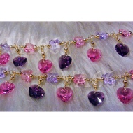 14K Gold Swarovski Butterfly Heart Crystal Charm Anklet Gelang Kaki Emas Suasa