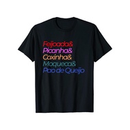 Men'S Brazilian Iconic Food Graphic T-Shirt - Feijoada, Picanha & Moqueca de Querjo Design - Casual