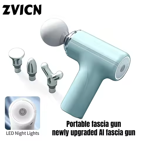 2025Portable Fascial Massage Gun Electric Percussion Massager Body Relaxation With 4 Replaceable Mas