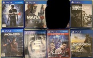 (有post有貨！$90 起）PS4遊戲 game Ghost Recon UFC 2 Tomb Raider Rainbow Six Siege Uncharted 4 Mafia III Yaku