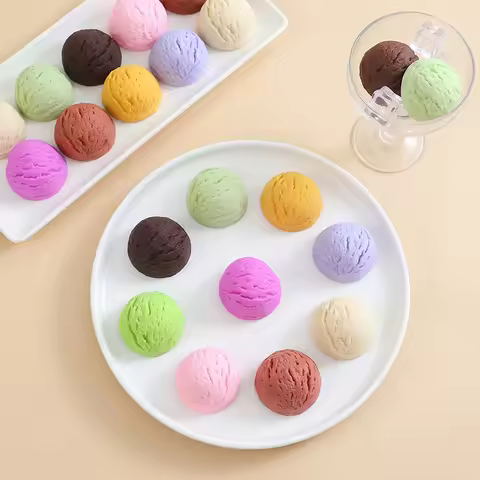 Artificial Ice Cream Scoop Set, Colorful Fake Gelato Balls, Party Table Scatter, Event Filler, Photo
