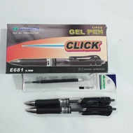(12Pc)Weiyada Gel E681 Black Pen and 0.7biru