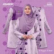Ppim Tshirt Muslimah Microfiber Long Sleeve Sportwear Set Purple Sisters Printing Plus Size