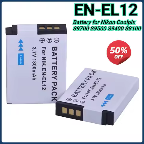 EN-EL12 ENEL12 1800mAh EN EL12 Battery for Nikon Coolpix A1000 B600 W300 A900 AW100 AW110 AW130 AW12