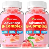 Organic Methylated Vitamin B Gummies: Natural Complex Supplement with B1 B2 B3 B5 B6 B7 B9 B12 Plus 