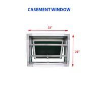 Casement Window 22" X 22" Aluminium window with grill tingkap aluminium sekali grille