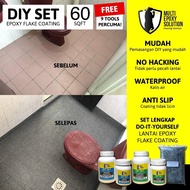 EPOXY FLAKE COLOUR COATING DIY SET 60 SQFT 100% SOLIDS CONTENT (9 FREE GIFTS)