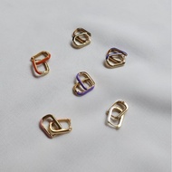 Boxy Hoop Earring | Enamel Hoop Earrings