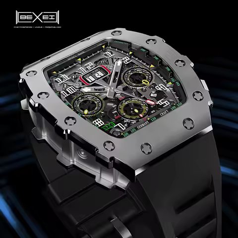 Bexei 9032 Automatic Mechanical Man Watch Multifunctional Hollow Automatic Men's Watch Calendar Sapp
