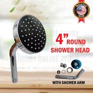 (4") Plastic Rainfall Shower Head Bathroom Top Sprayer Faucet/Set Pancuran Air Mandian