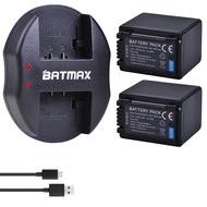 Batmax 2Packs VW-VBT380 VW-VBT190 Battery (3900mAh) + Dual USB Charger for Panasonic HC-V210, HC-V25