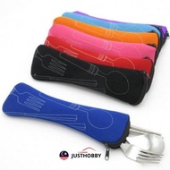 Travel Cutlery Set Cutlery Pouch Travel Stainless Steel Cutlery Utensil Set Gift Set Camping Spoon F