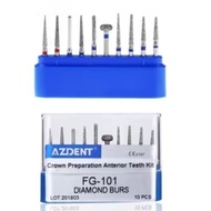 Azdent Bur Dental Diamond Preparation Crown Molar Anterior Dental Preparation