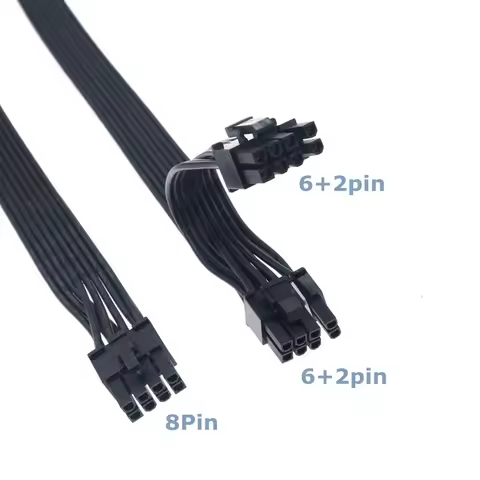 PCIe Cable for Corsair, 24inch 8 Pin to Dual 6+2 Pin PCIE Modular Power Supply Cable Connectors GPU 