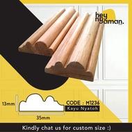 Wood Moulding, Wainscoting, Kayu Nyatoh / Meranti Bekualiti - 45 / 90 degree (M1236)