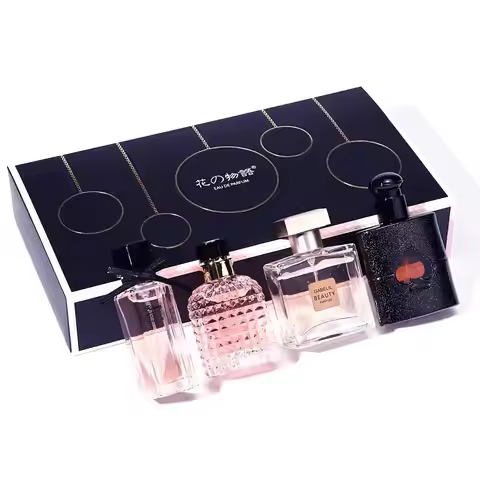 Flower Story Perfume 4-in-1 Gift Box Fresh and Longlasting Light Fragrance Perfume Set