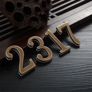 Straight Hair Metal Solid Bronze Number House Number Plate Number Sign House Number Plate Self-Adhes