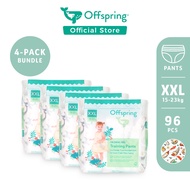 Offspring Premium Fashion Pants Diaper - XXL (96 Pcs) [Bundle of 4]