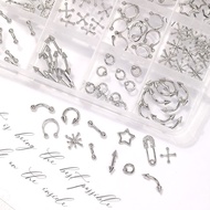 网红暗黑赛博朋克风十字环扣式装饰品复古X形百搭立体配饰DIYInternet celebrity dark cyberpunk style cross buckle outfit hengzaovq9