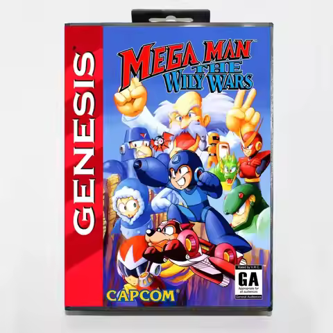 MegaMan THE WILY WARS MD Game Card 16 Bit USA Cover for Sega Megadrive Genesis Video Game Console Ca