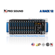 PS Pro Sound A Rack 12, 12 ch -Input Mic/Line Rack Mounted Mixer with Mic Preamp, PEQ, Group Out & 9